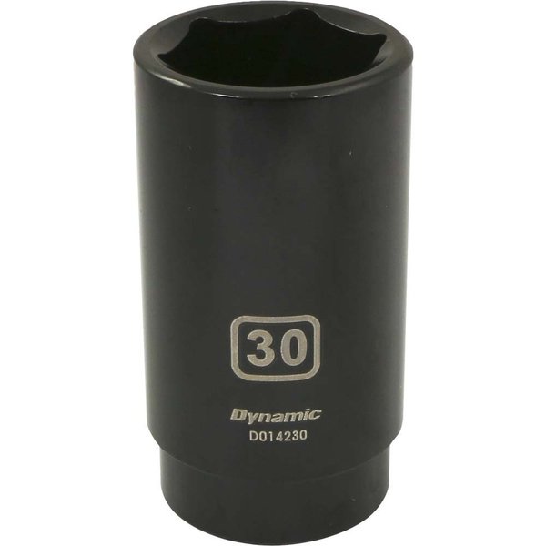 Dynamic Tools 1/2" Drive 6 Point Metric, 30mm Deep Length, Impact Socket D014230